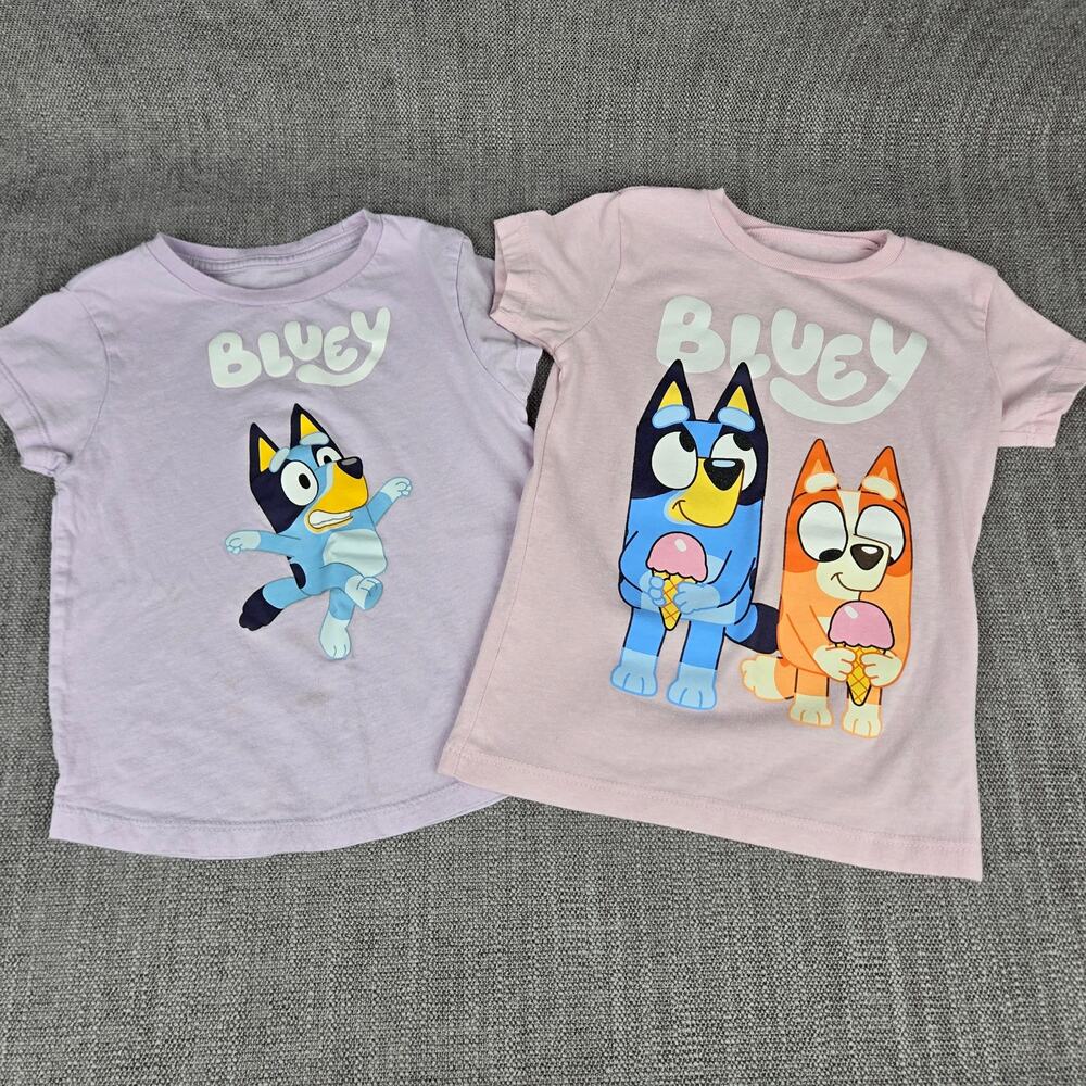 Lot of 2 Bluey Shirts 3T Toddler Girl Tops
